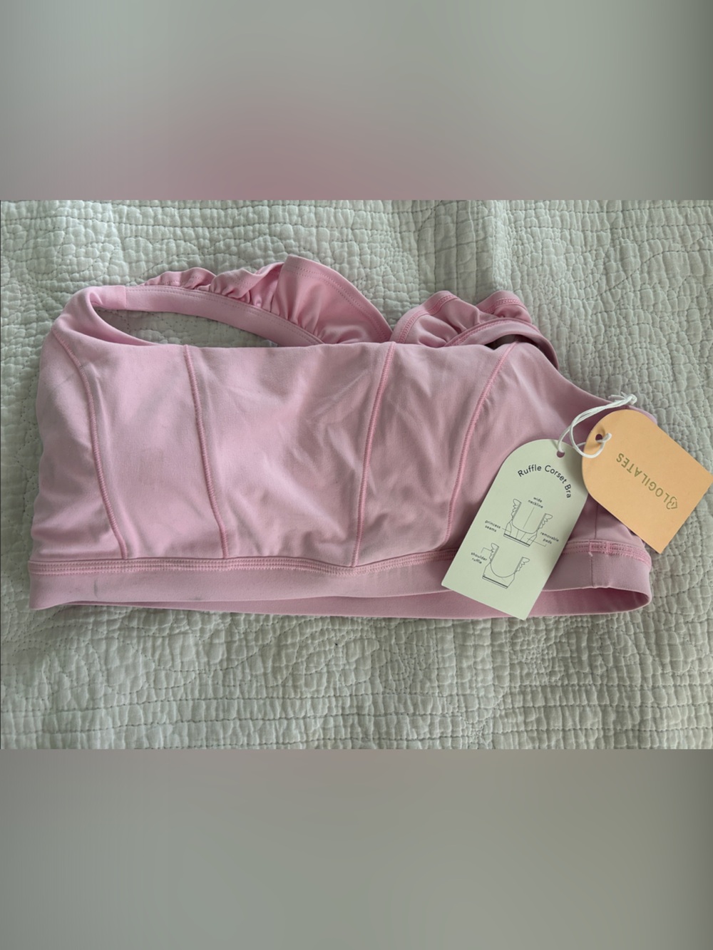 Pink Ruffle Corset Bra Blogilates